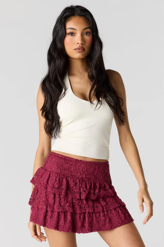 Lace Tiered Mini Skort made by Stitches