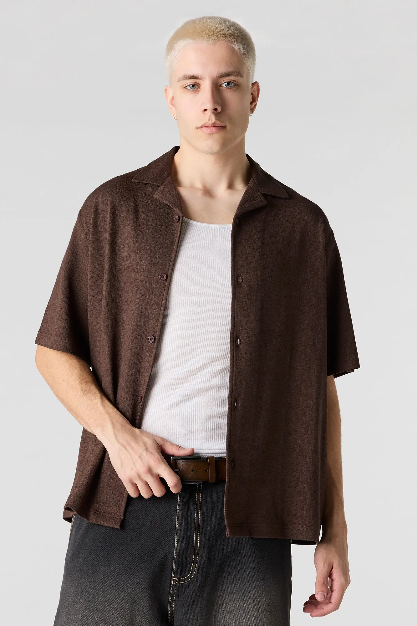 Textured Button-Up Top sold by Urban Planet product image thumbnail 4