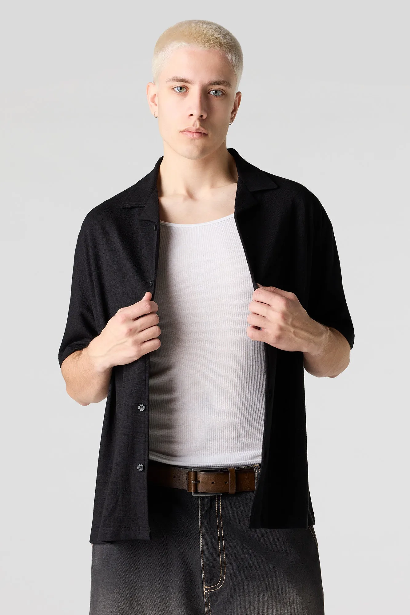 Textured Button-Up Top sold by Urban Planet product image thumbnail 5