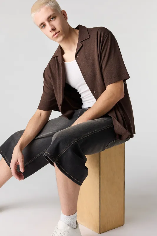 Textured Button-Up Top made by Urban Planet