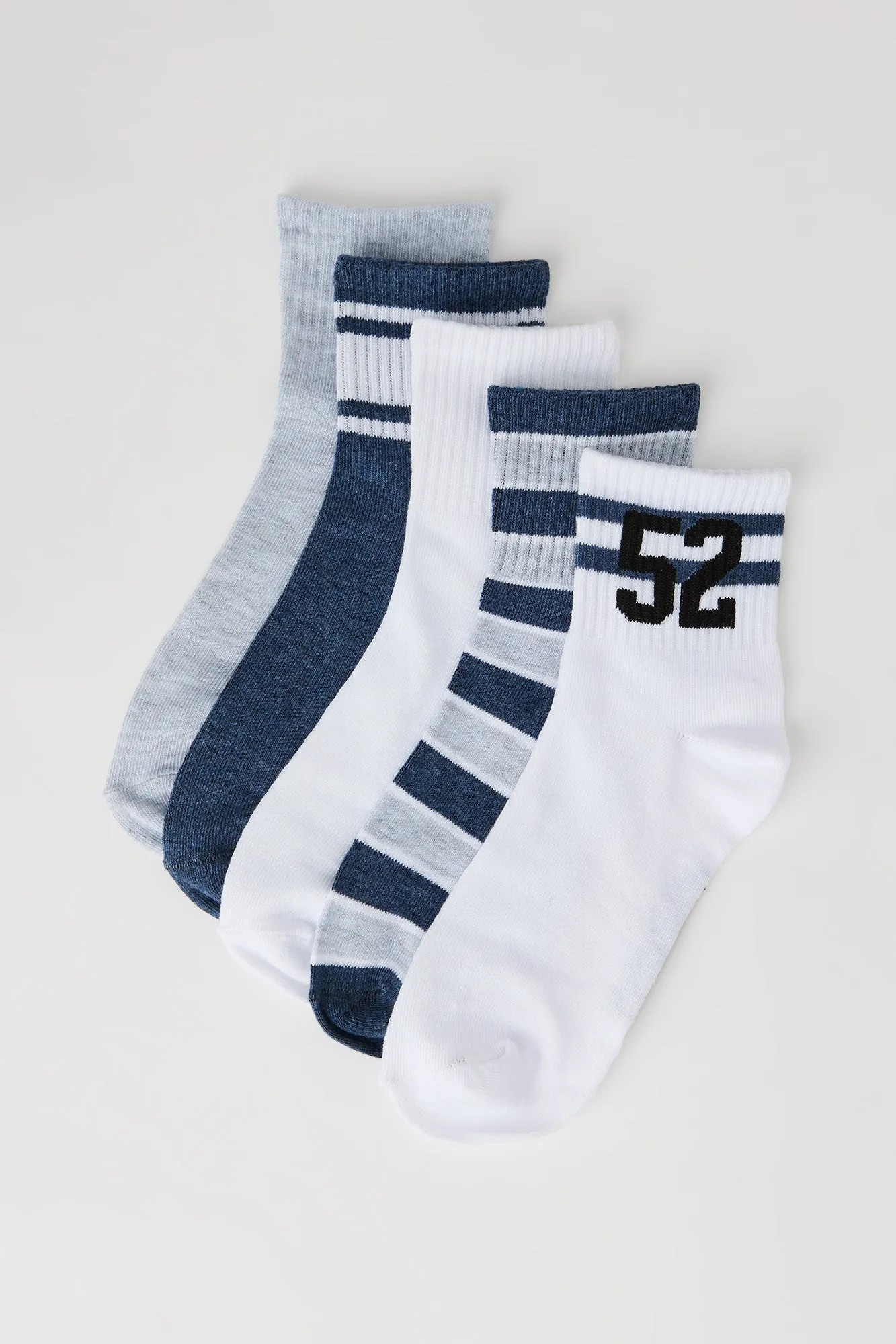 Striped Quarter Socks (5 Pack) sold by Urban Planet product image thumbnail 3