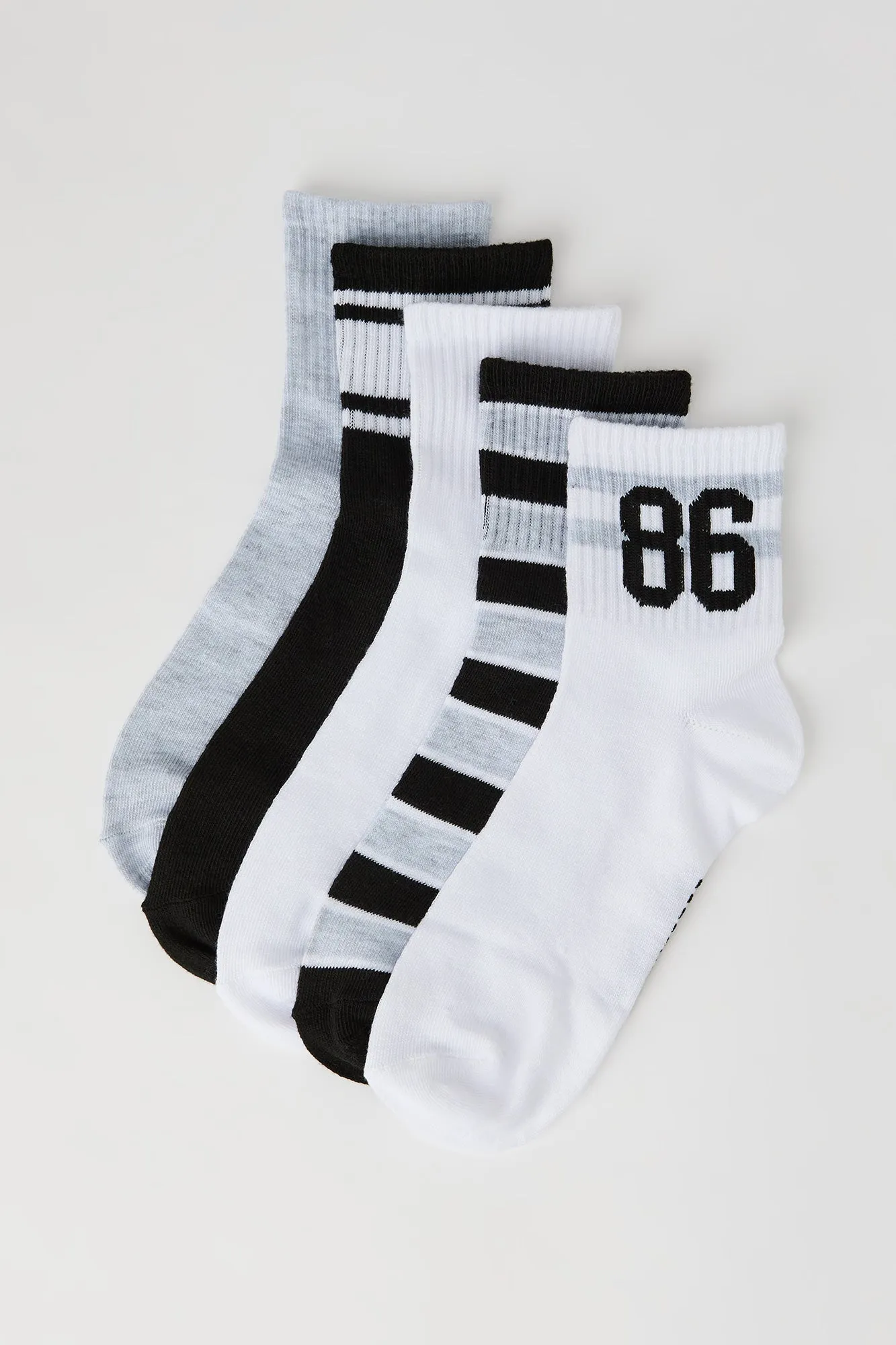 Striped Quarter Socks (5 Pack) sold by Urban Planet product image thumbnail 2