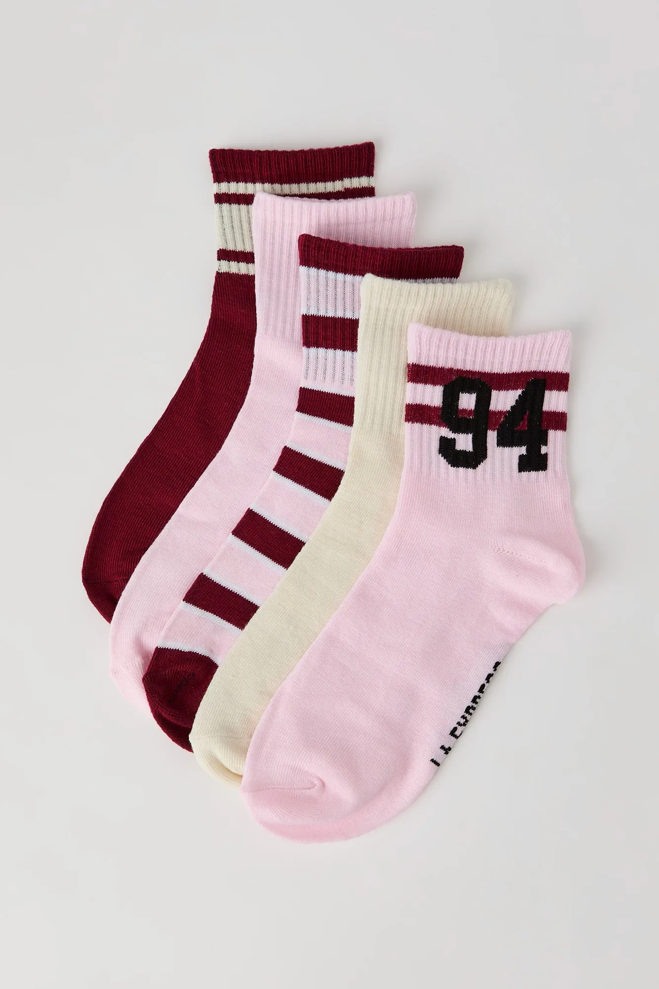 Striped Quarter Socks (5 Pack) sold by Urban Planet product image thumbnail 4