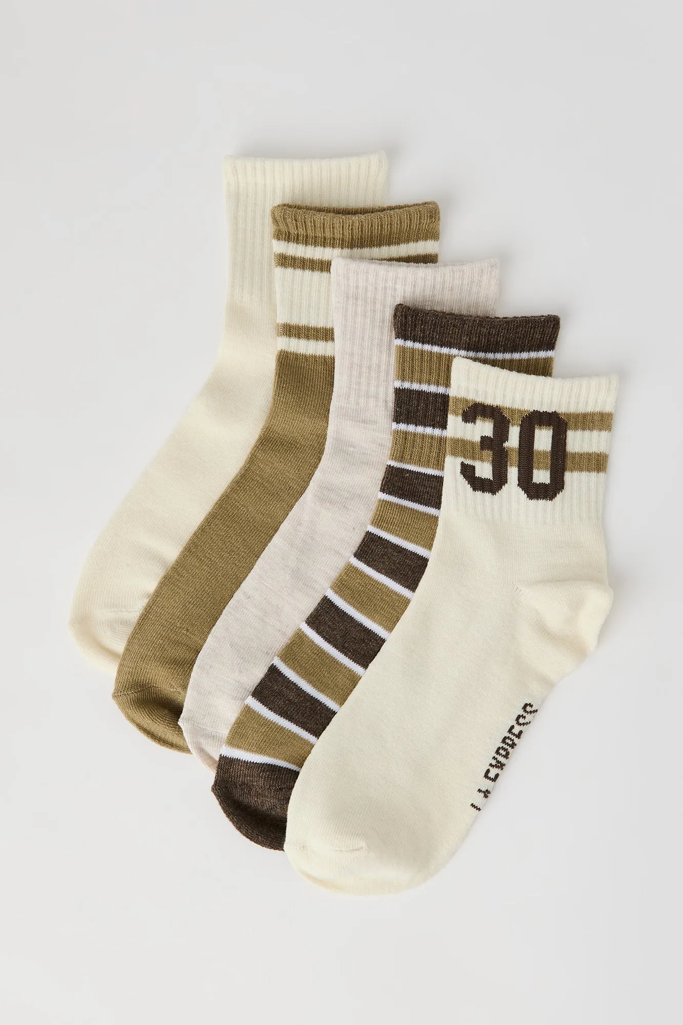 Striped Quarter Socks (5 Pack) sold by Urban Planet