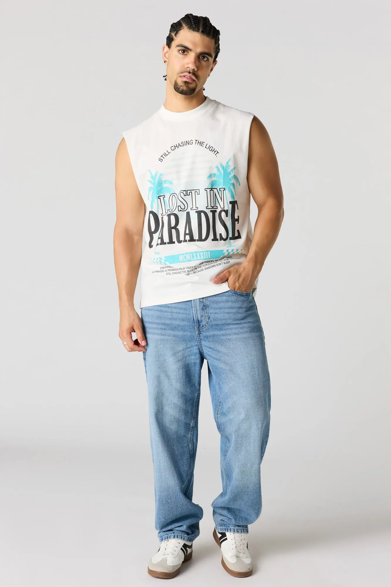 Paradise Graphic Muscle Tank sold by Urban Planet product image thumbnail 3