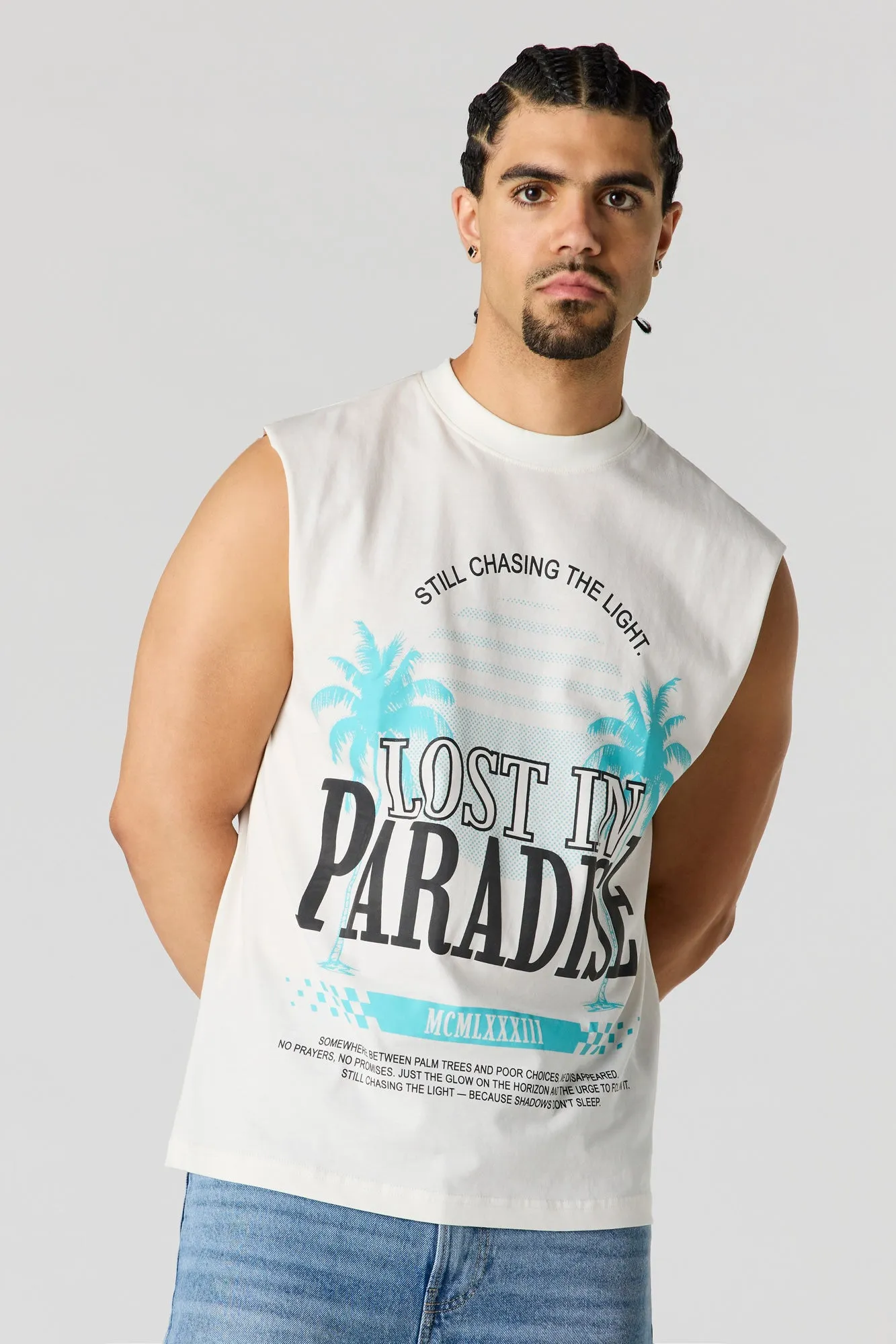 Paradise Graphic Muscle Tank sold by Urban Planet
