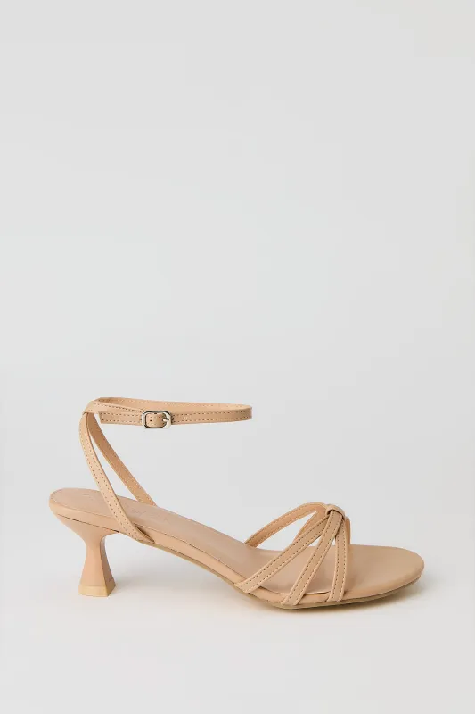 Faux Leather Strappy Kitten Heel made by Stitches