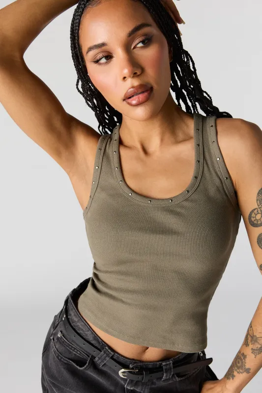 Studded Ribbed Tank made by Stitches