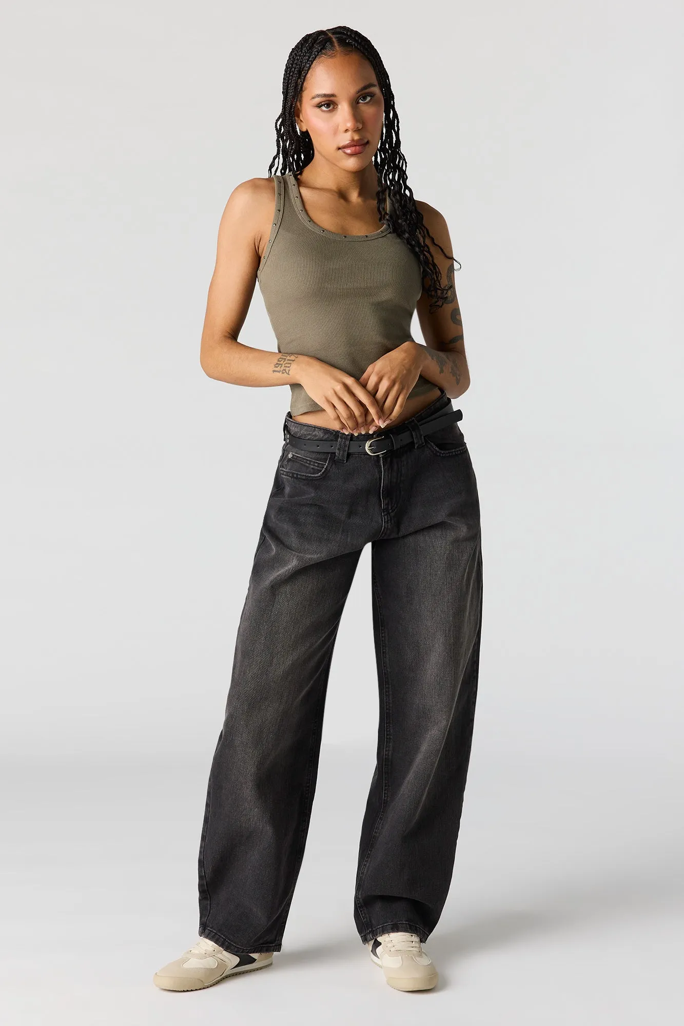 Studded Ribbed Tank sold by Urban Planet product image thumbnail 3