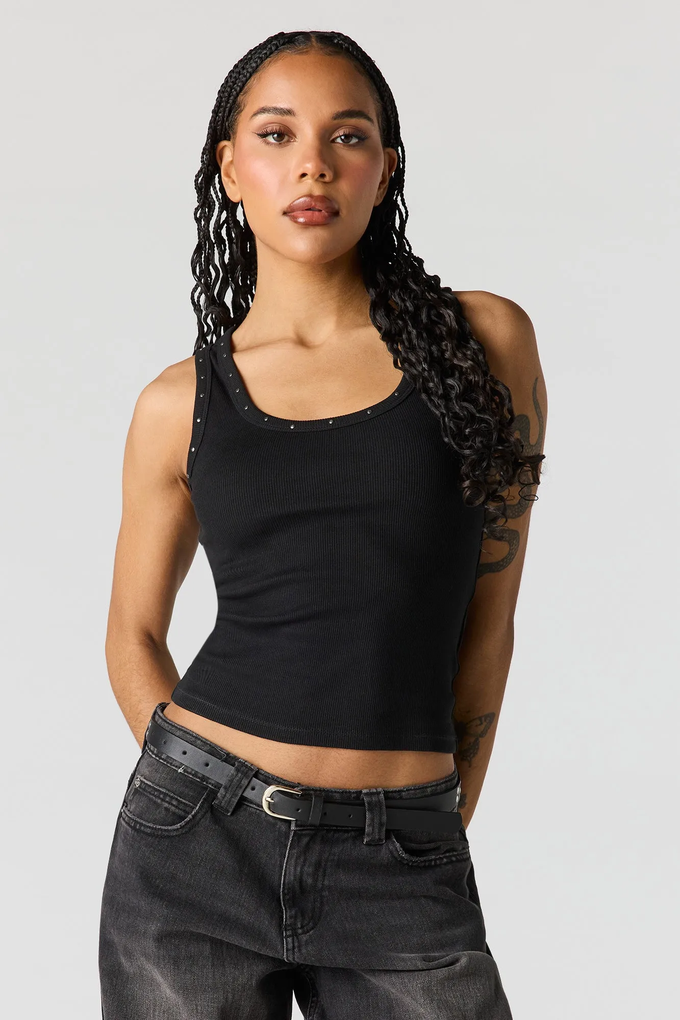 Studded Ribbed Tank sold by Urban Planet product image thumbnail 5