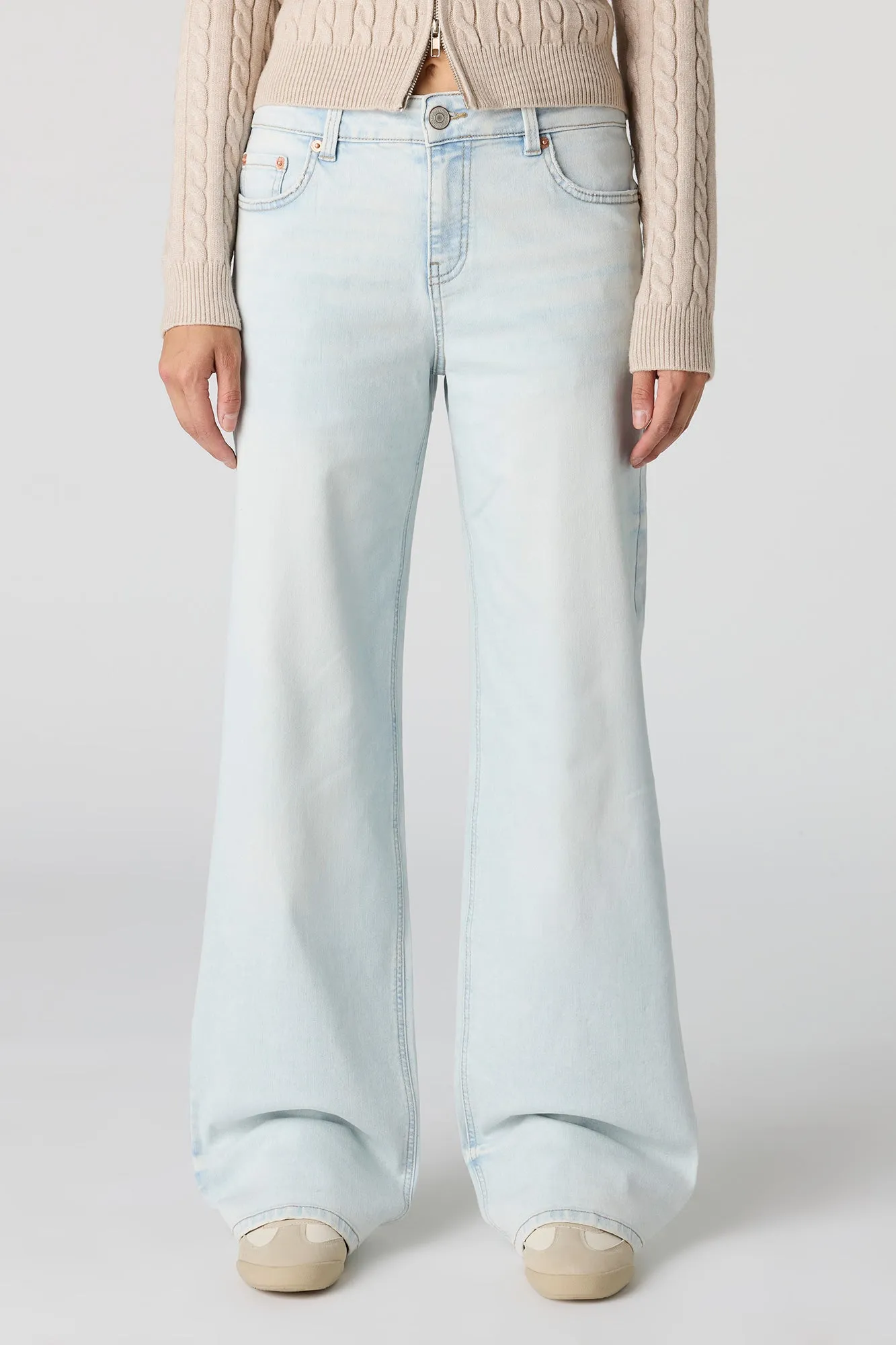 Paris Stretch High Rise Wide Leg Light Jean sold by Urban Planet product image thumbnail 2