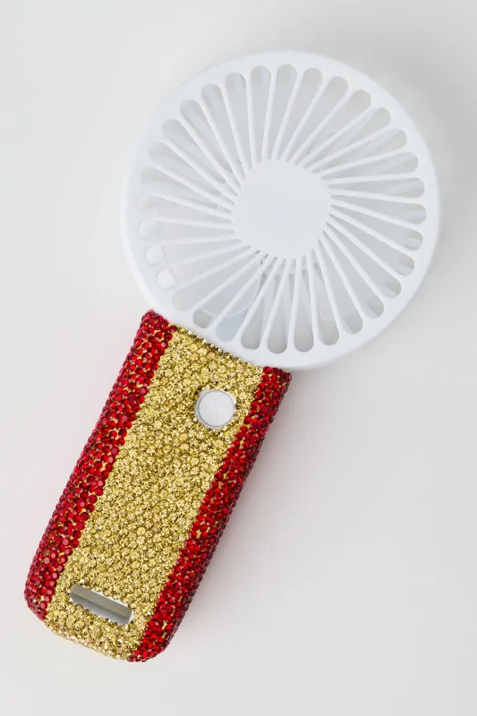 Spain Rhinestone Handheld Mini Fan made by Stitches