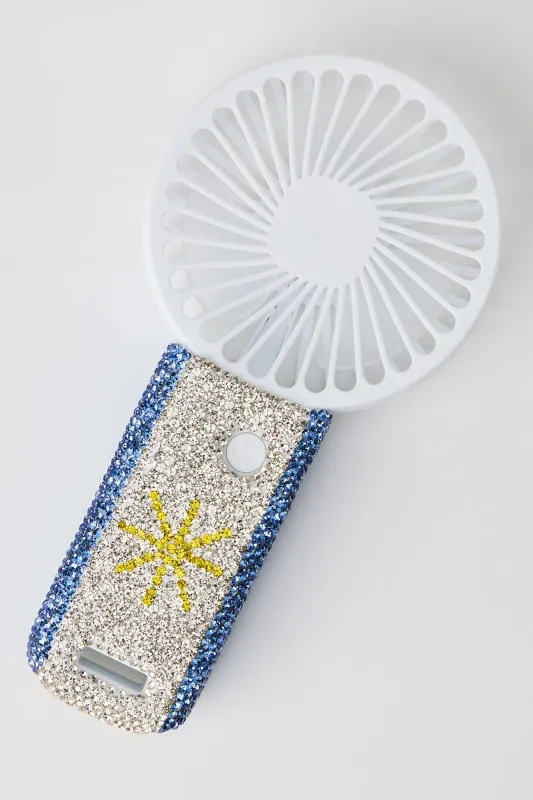 Argentina Rhinestone Handheld Mini Fan made by Stitches