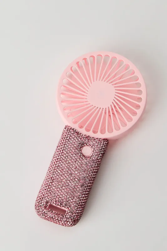 Rhinestone Handheld Mini Fan made by Stitches