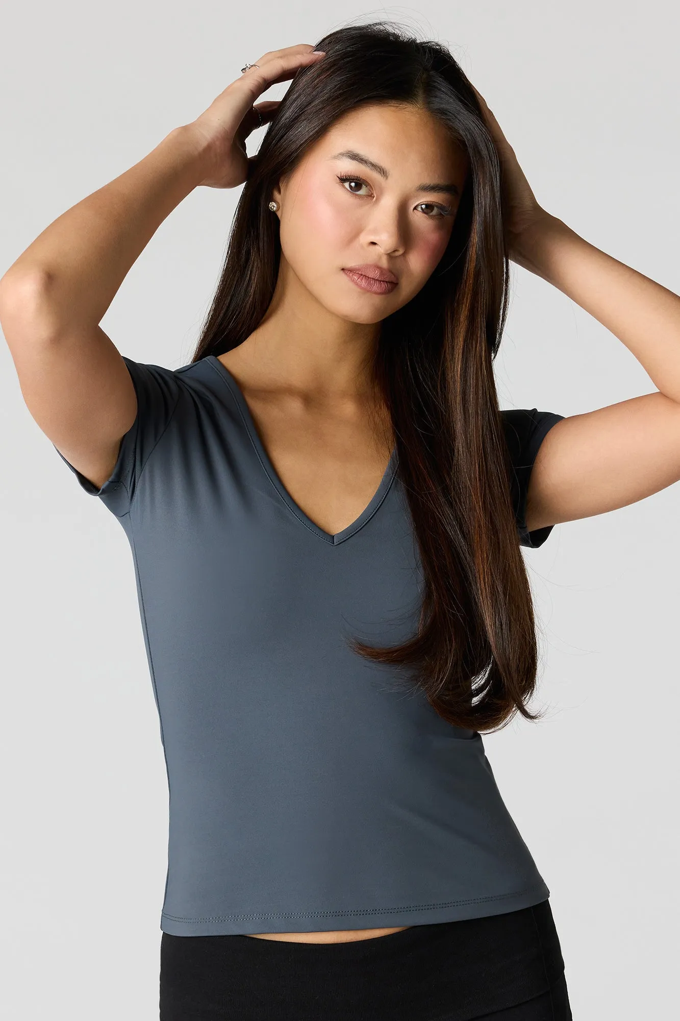 Luxe Heavy Contour V-Neck T-Shirt sold by Urban Planet