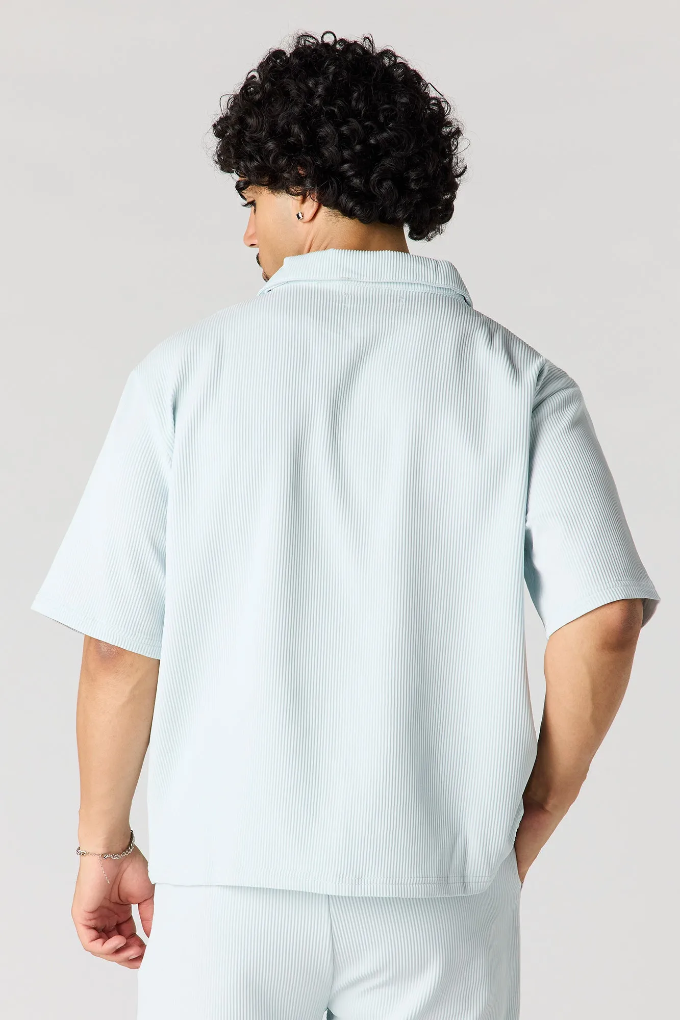 Textured Button-Up Collared Boxy Top sold by Urban Planet product image thumbnail 2