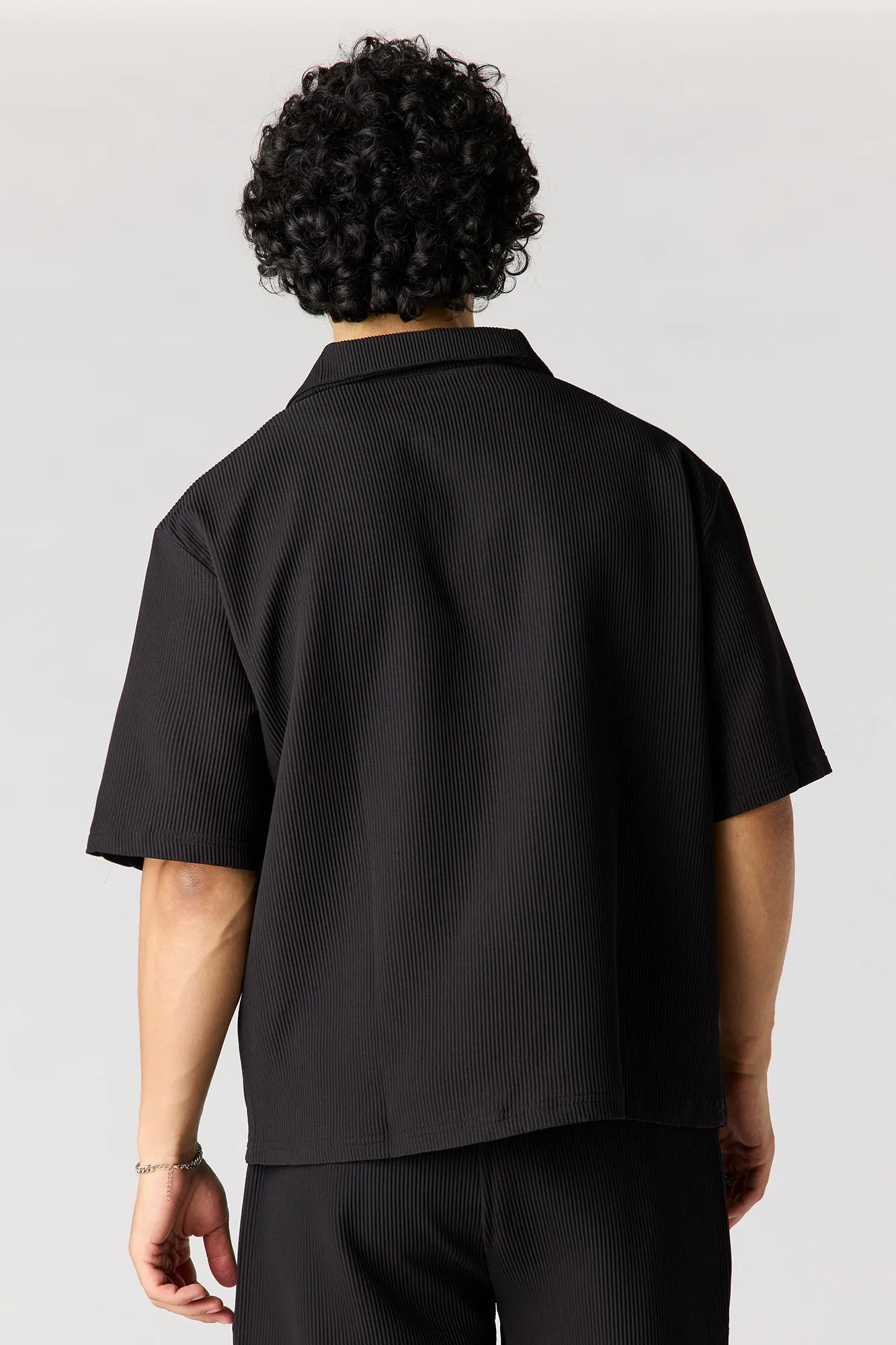 Textured Button-Up Collared Boxy Top sold by Urban Planet product image thumbnail 5