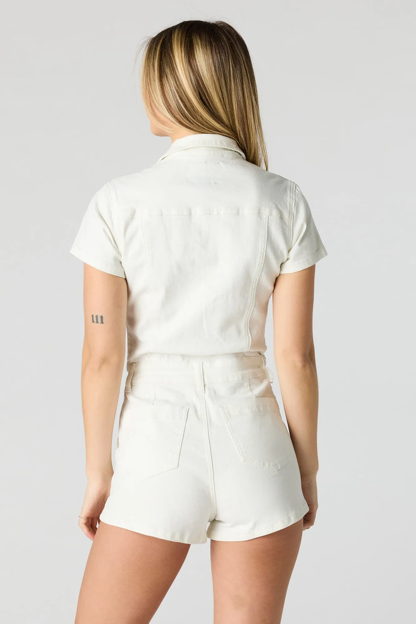 Stretch Denim Zip-Up Romper sold by Urban Planet product image thumbnail 2