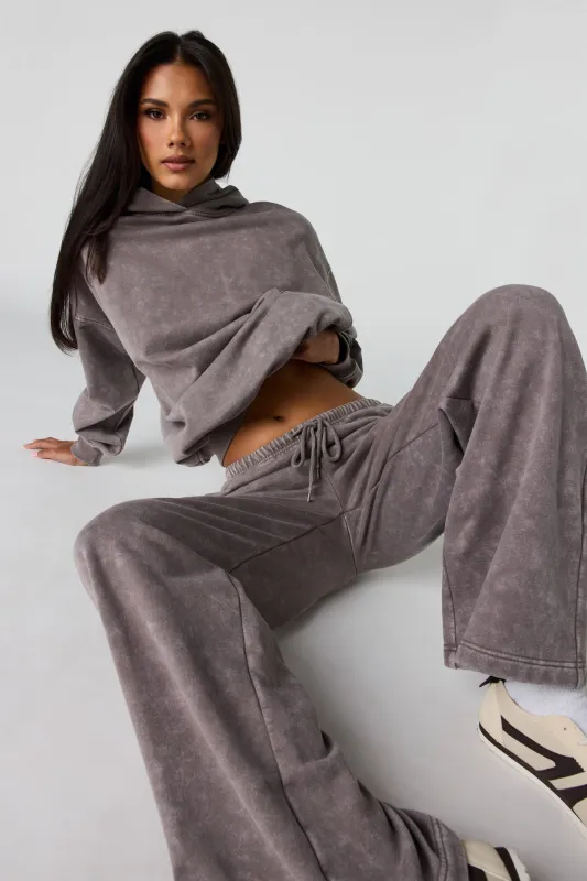Luxe Fleece Washed Wide Leg Sweatpant made by Stitches