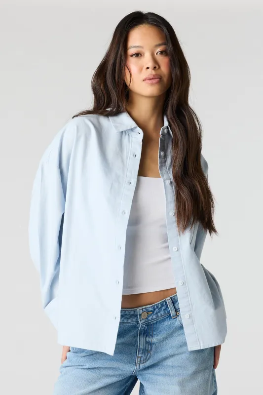 Oversized Collared Button-Up Top made by Stitches