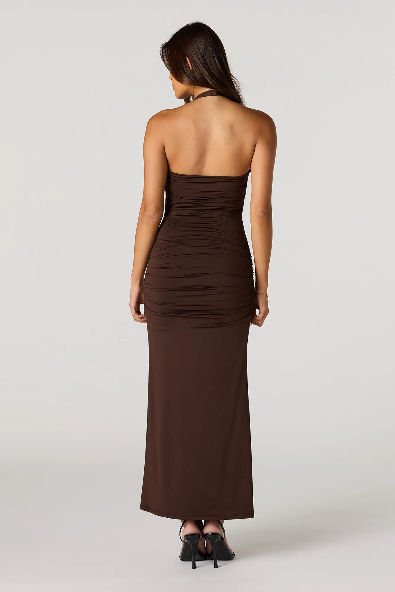 Ruched Halter Maxi Dress sold by Urban Planet product image thumbnail 3