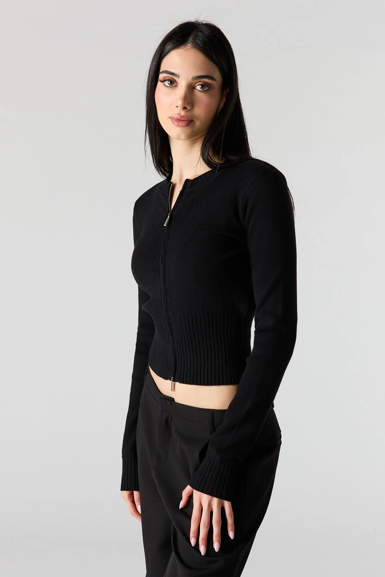Zip-Up Knit Sweater sold by Urban Planet product image thumbnail 4