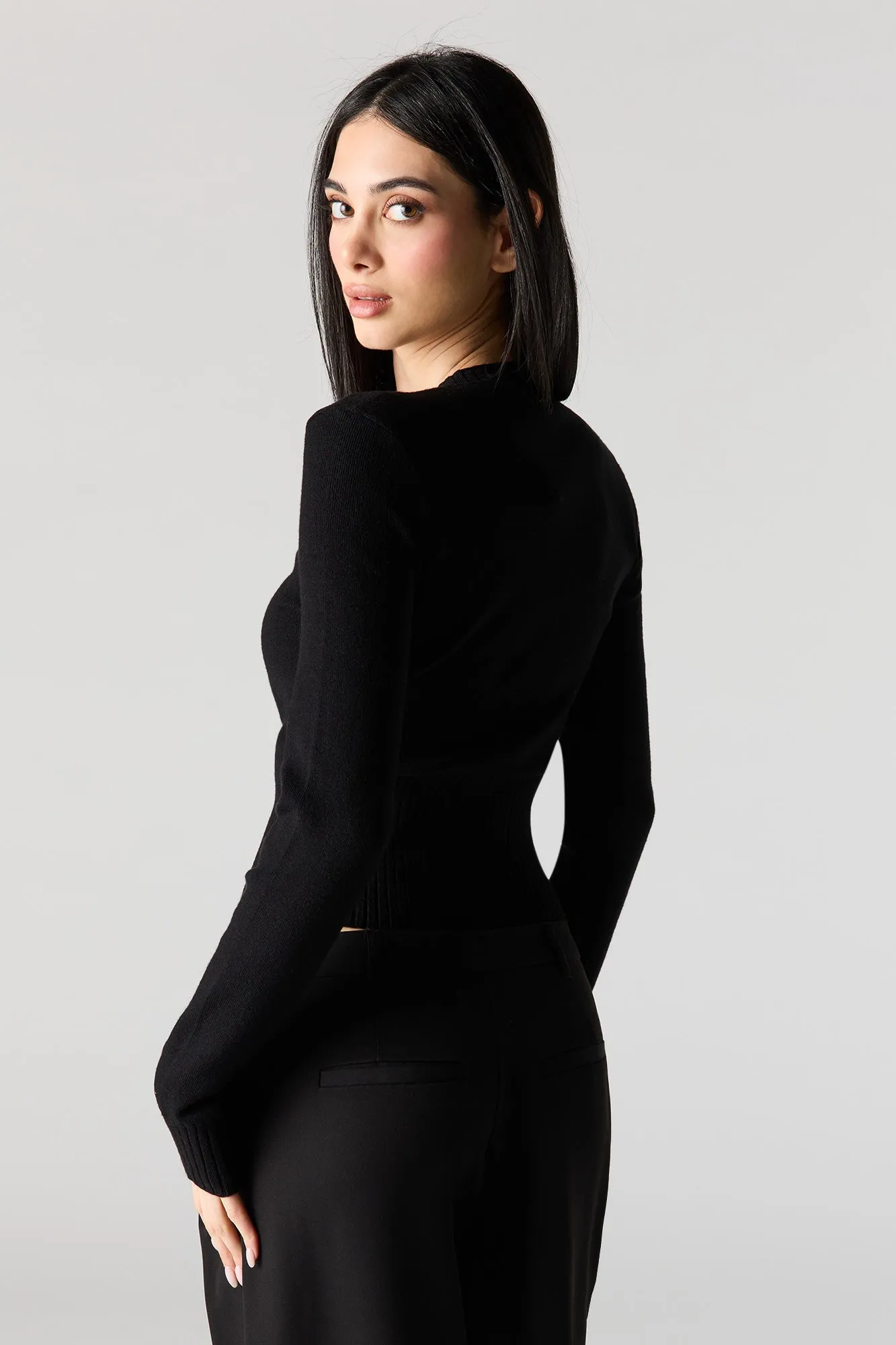Zip-Up Knit Sweater sold by Urban Planet product image thumbnail 5