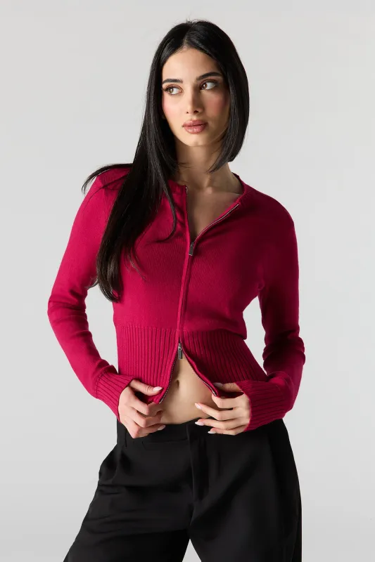 Zip-Up Knit Sweater made by Urban Planet