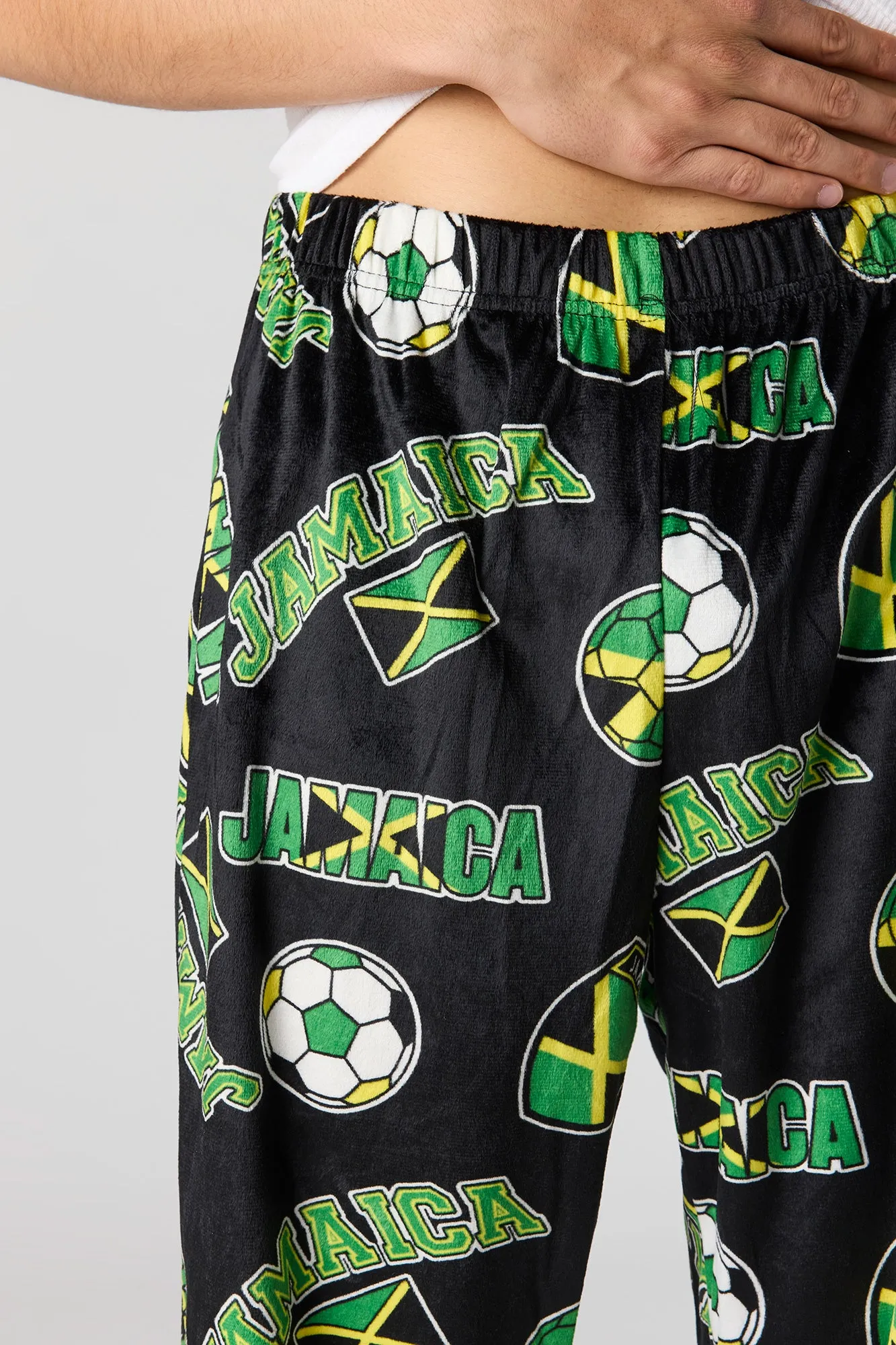 Jamaica Print Plush Pajama Pant sold by Urban Planet product image thumbnail 4