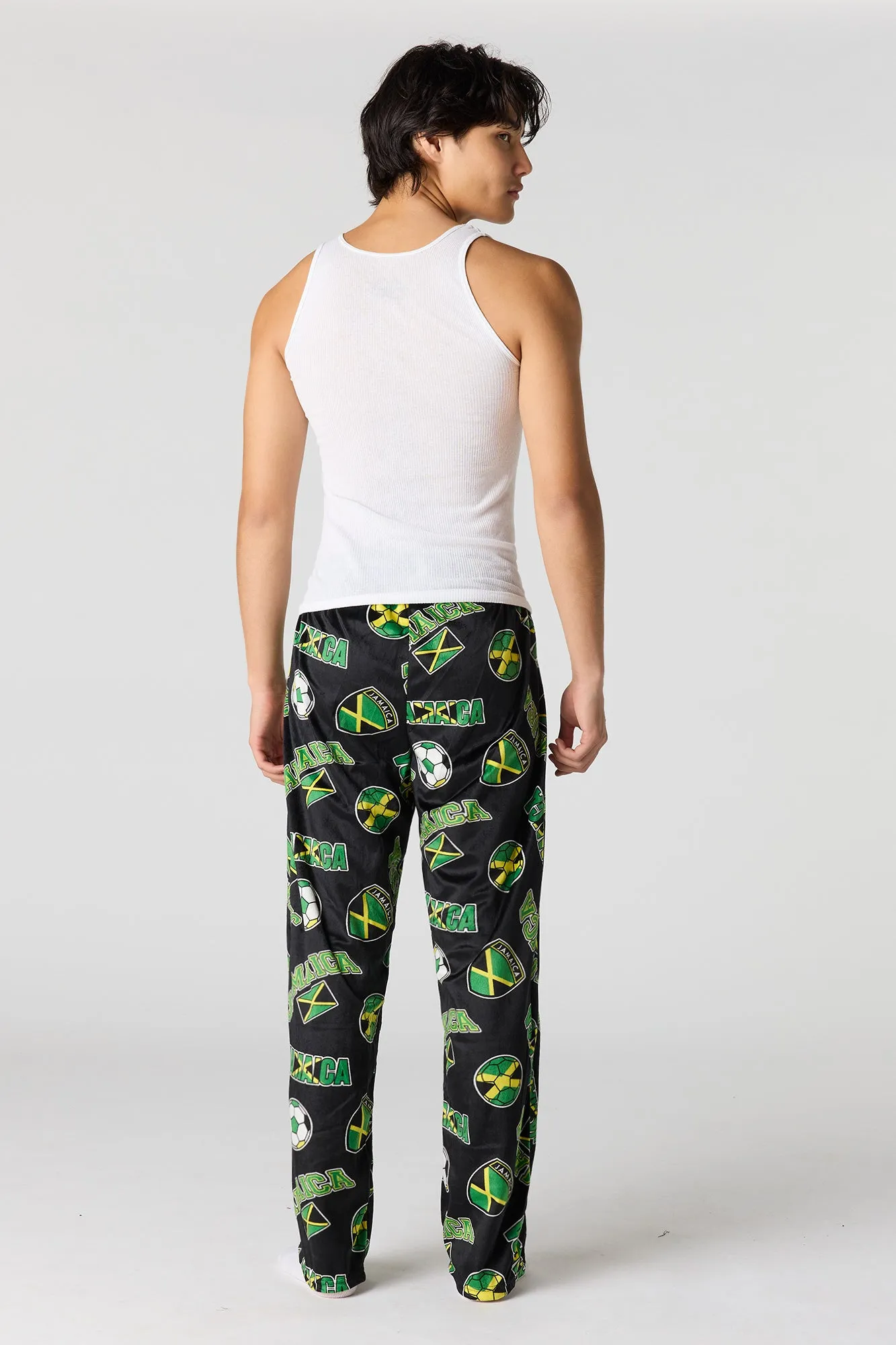Jamaica Print Plush Pajama Pant sold by Urban Planet product image thumbnail 3