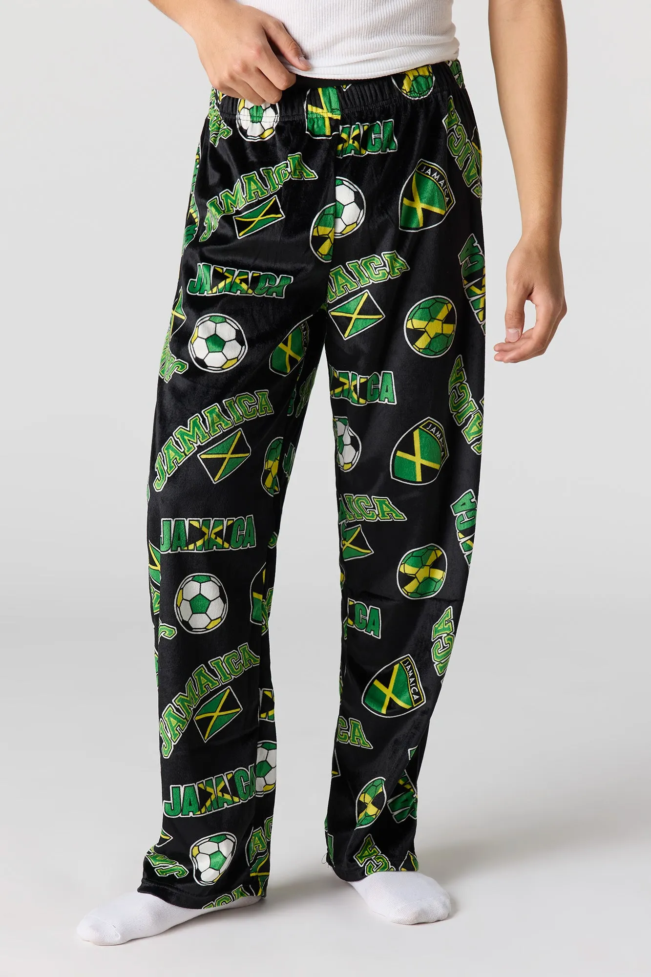 Jamaica Print Plush Pajama Pant sold by Urban Planet