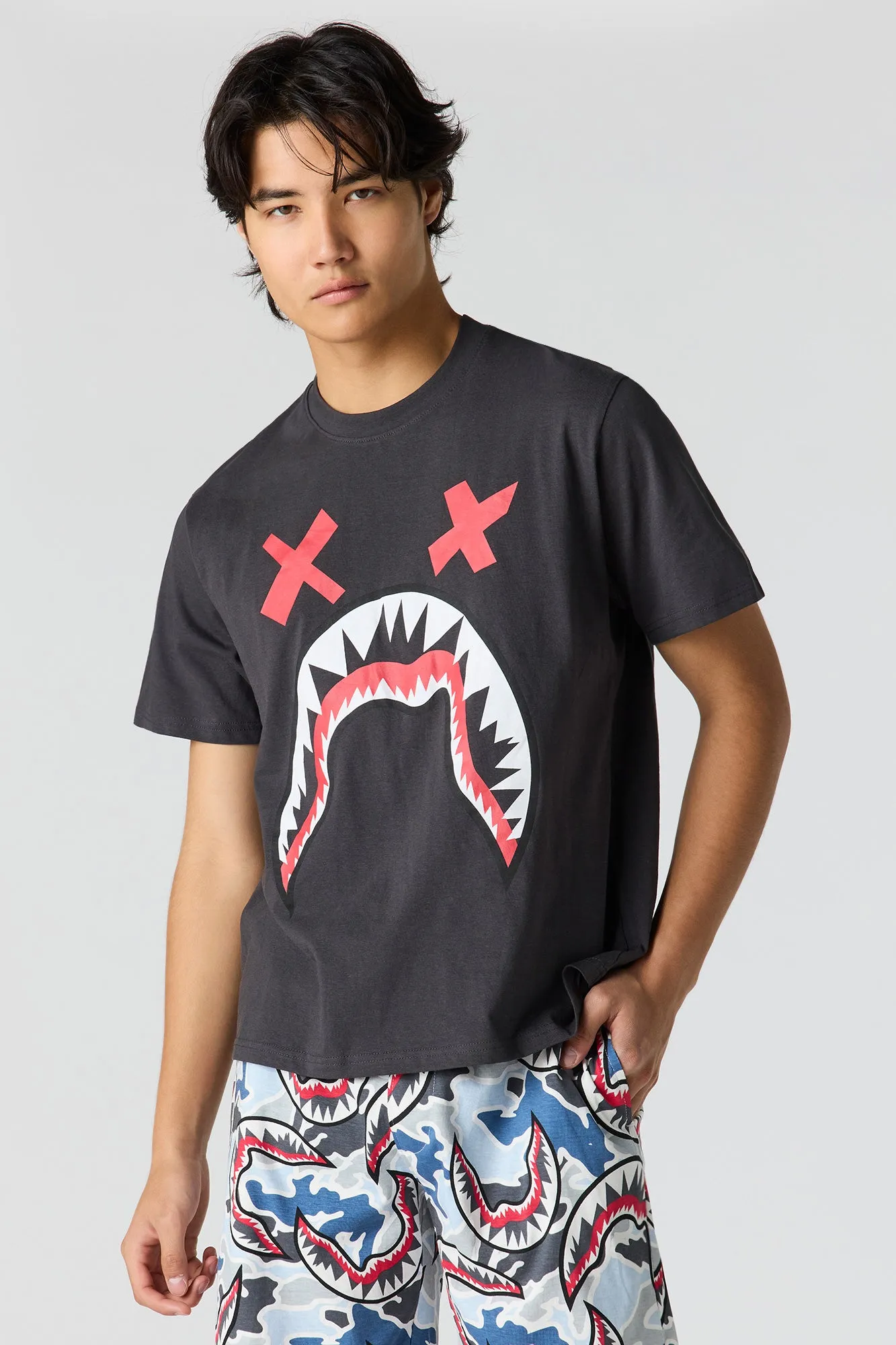 Graphic Tee & Printed Short Pajama Set sold by Urban Planet product image thumbnail 2
