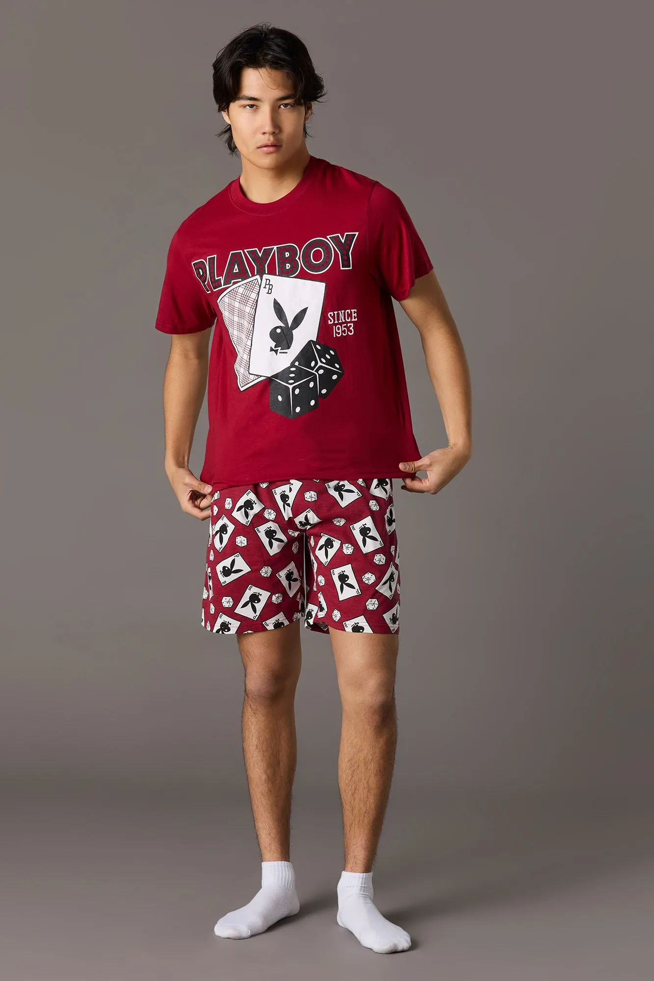 Playboy Graphic Tee & Short Pajama Set sold by Urban Planet product image thumbnail 2