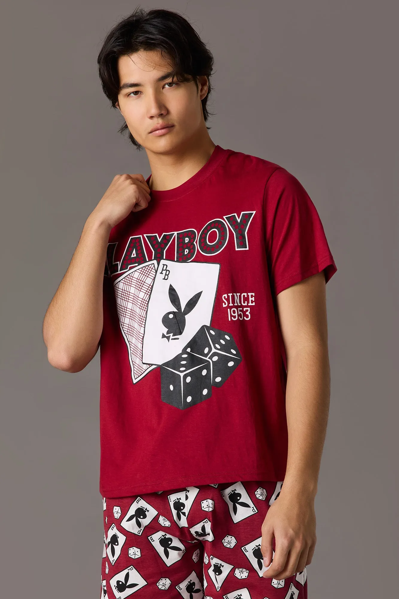 Playboy Graphic Tee & Short Pajama Set sold by Urban Planet