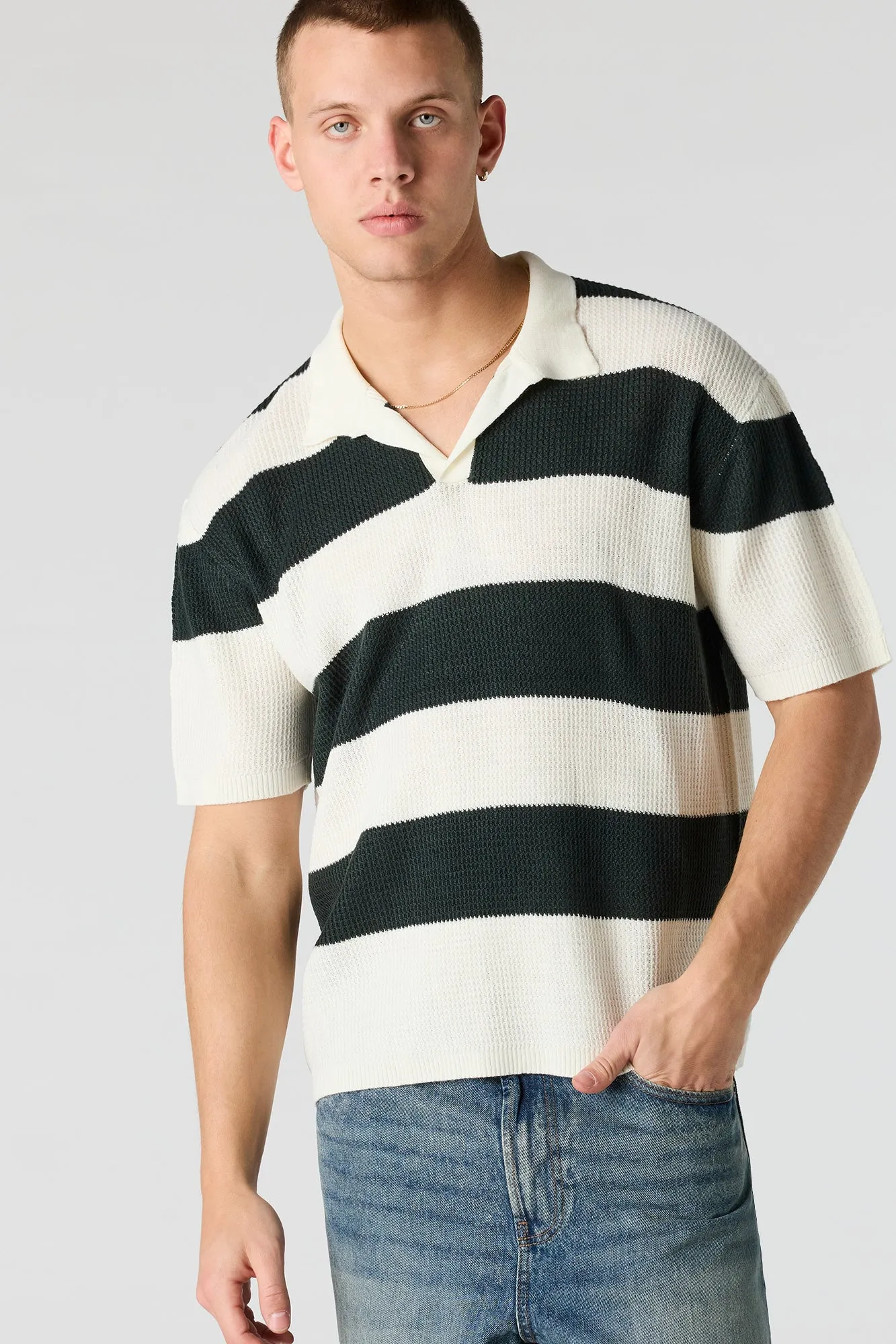 Knit Collared Top sold by Urban Planet