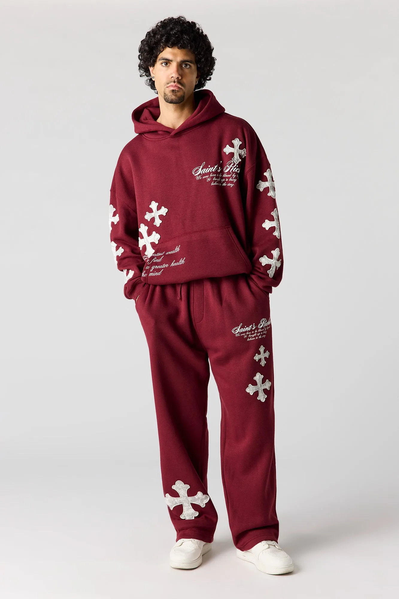 Graphic Fleece Wide Leg Sweatpant sold by Urban Planet product image thumbnail 4