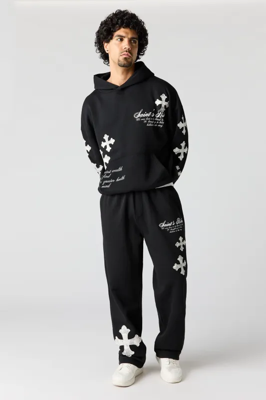 Graphic Fleece Wide Leg Sweatpant made by Urban Planet