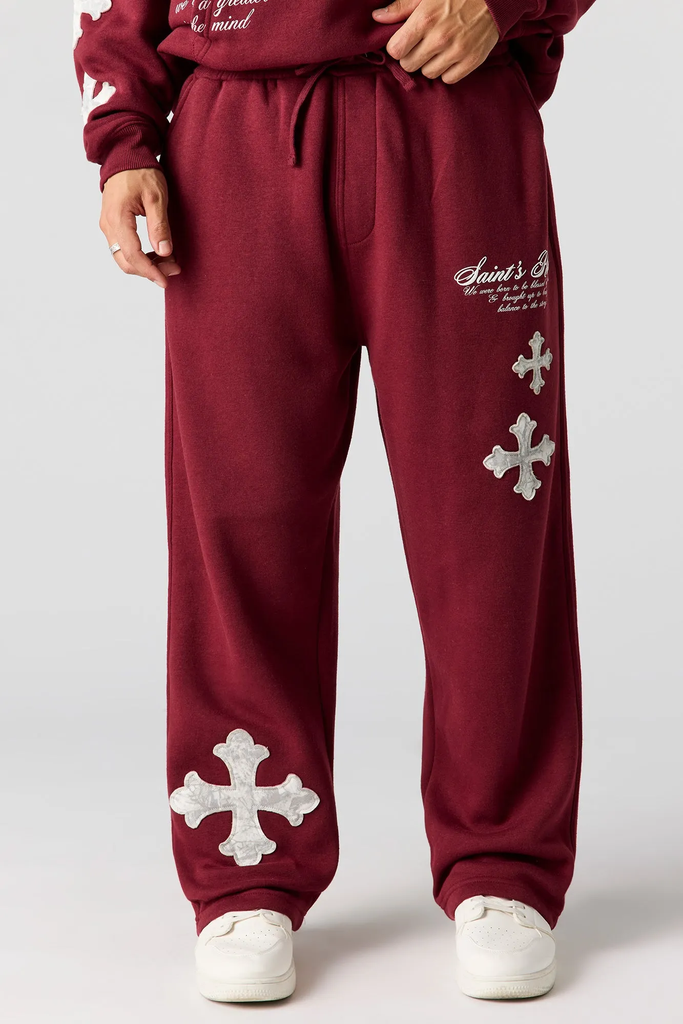 Graphic Fleece Wide Leg Sweatpant sold by Urban Planet product image thumbnail 5
