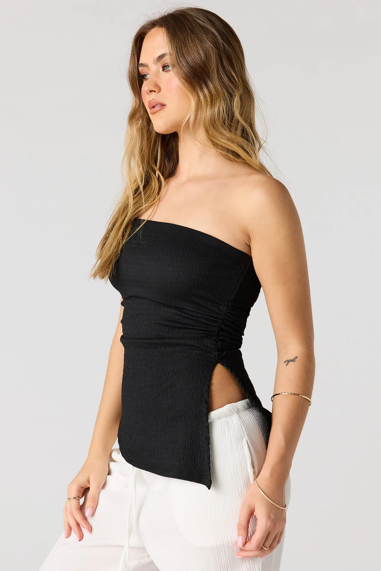 Textured Asymmetrical Tube Top sold by Urban Planet product image thumbnail 5