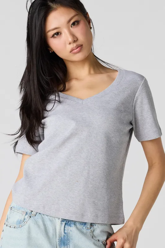 Luxe Heavy Cotton Boxy V-Neck T-Shirt made by Stitches