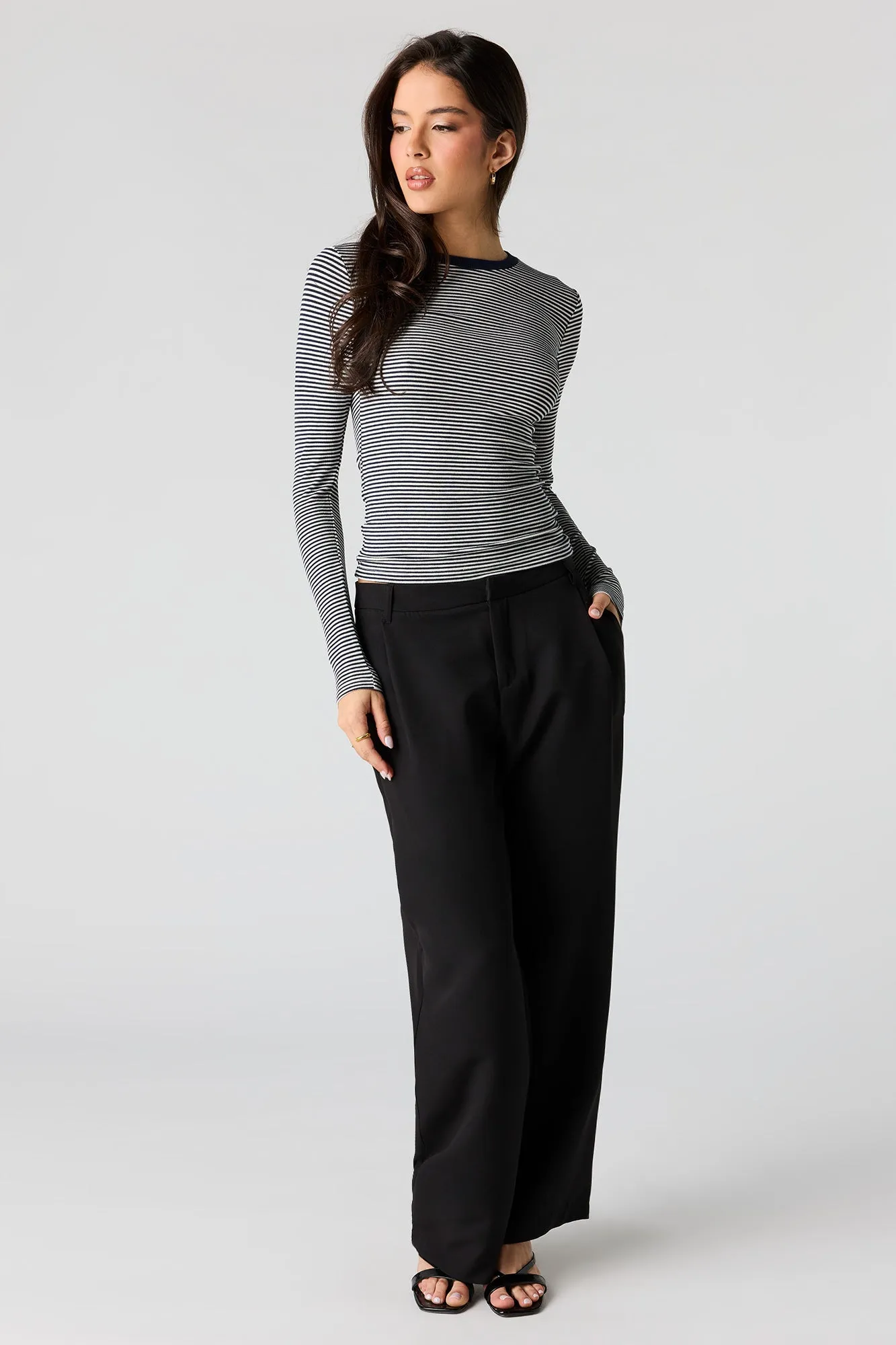 Ribbed Crewneck Long Sleeve Top sold by Urban Planet product image thumbnail 3
