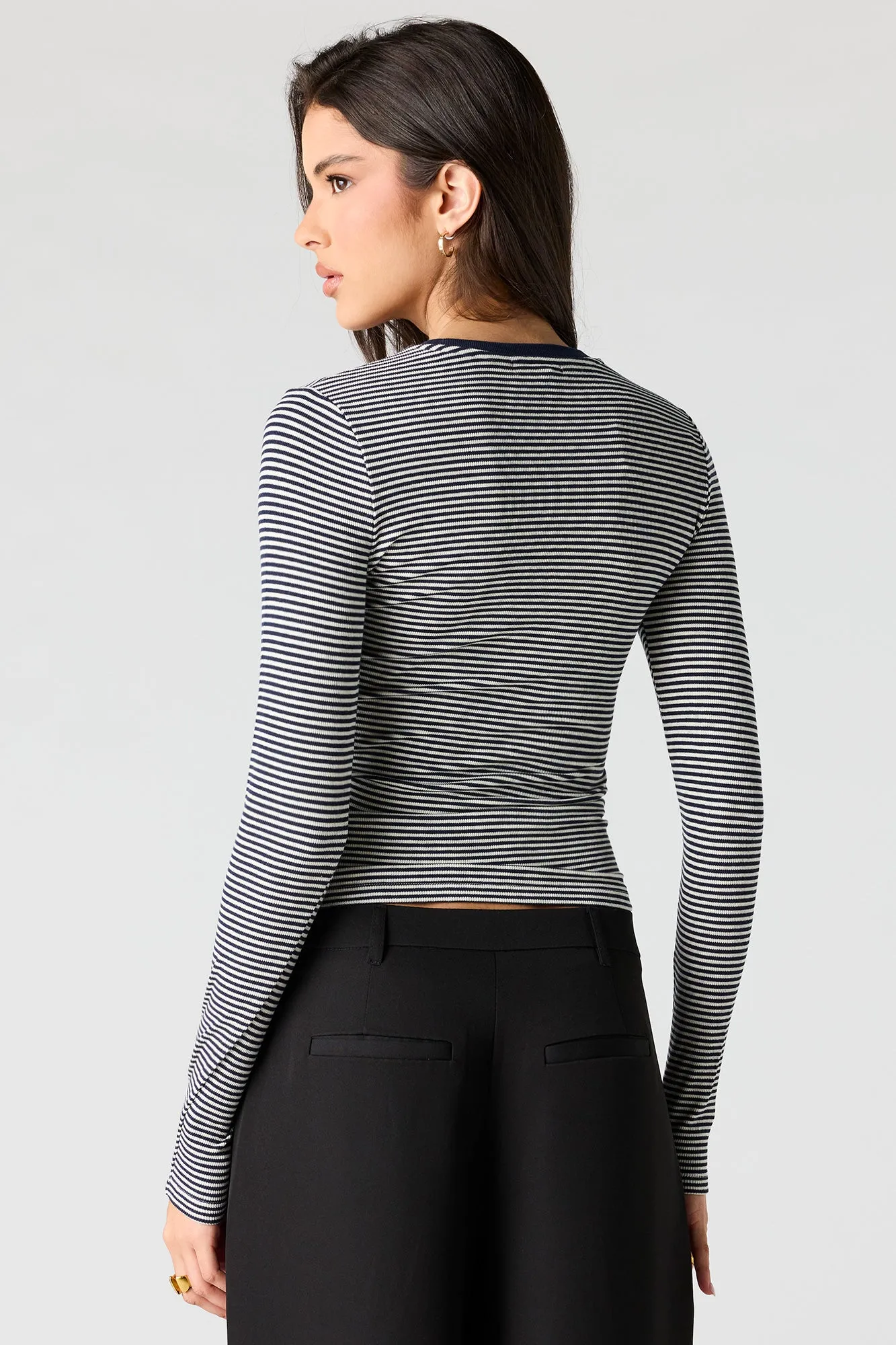 Ribbed Crewneck Long Sleeve Top sold by Urban Planet product image thumbnail 2