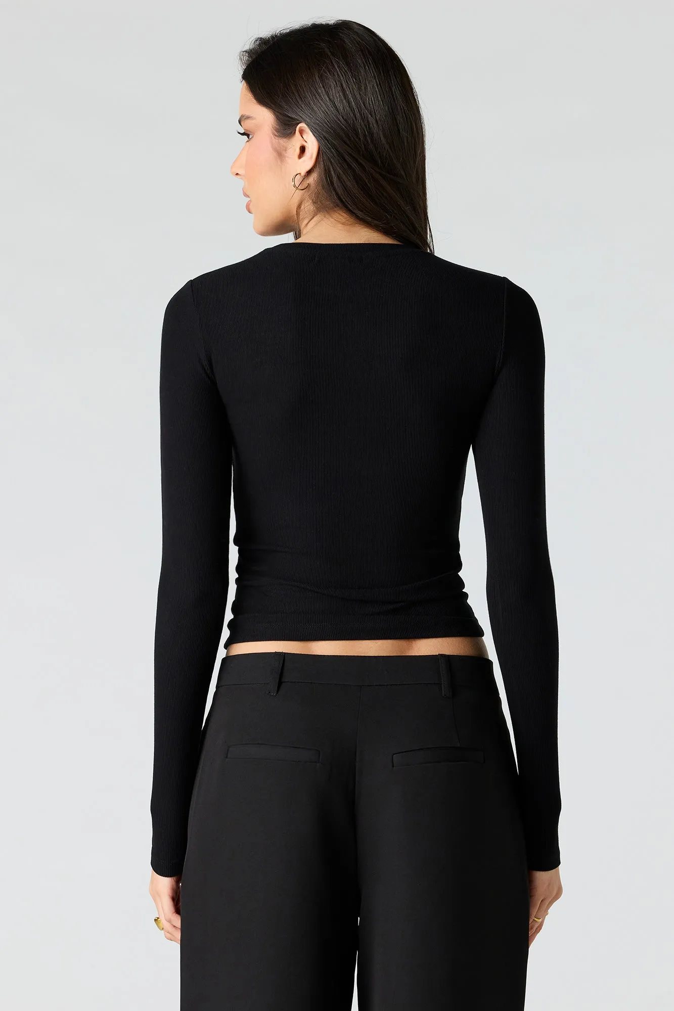 Ribbed Crewneck Long Sleeve Top sold by Urban Planet product image thumbnail 5