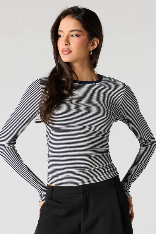 Ribbed Crewneck Long Sleeve Top made by Urban Planet