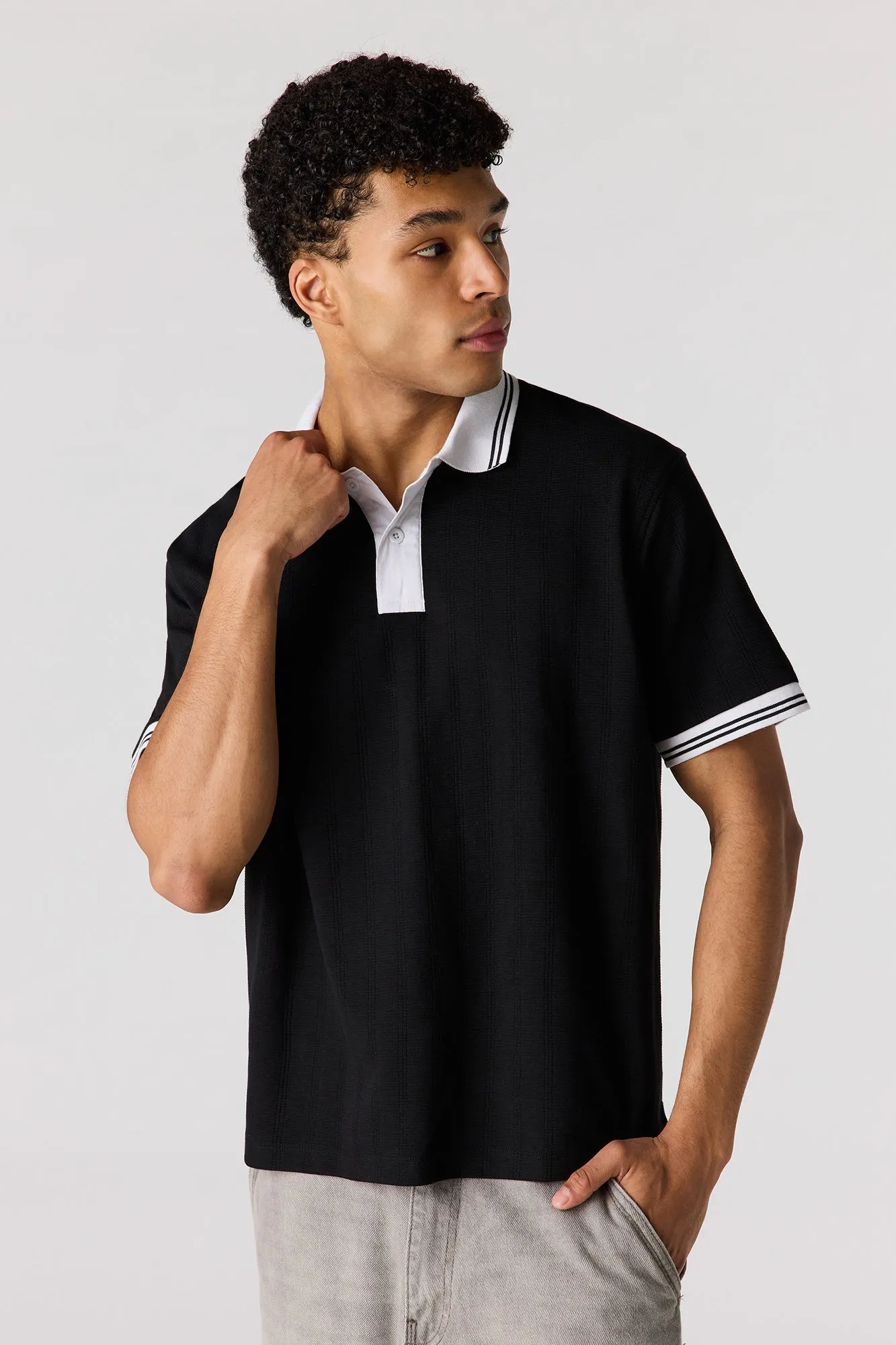 Textured Polo sold by Urban Planet product image thumbnail 4