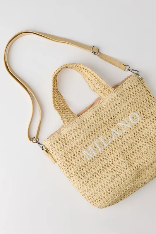 Straw Crossbody Bag made by Stitches