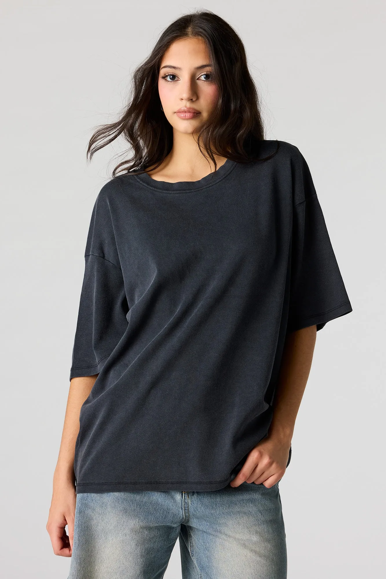 Luxe Heavy Cotton Oversized Boxy T-Shirt sold by Urban Planet product image thumbnail 4