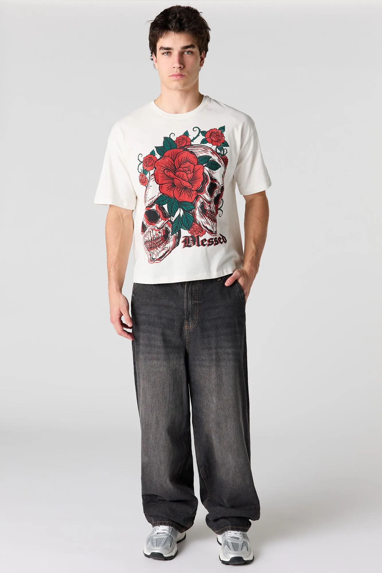 Skull Graphic Boxy T-Shirt sold by Urban Planet product image thumbnail 3