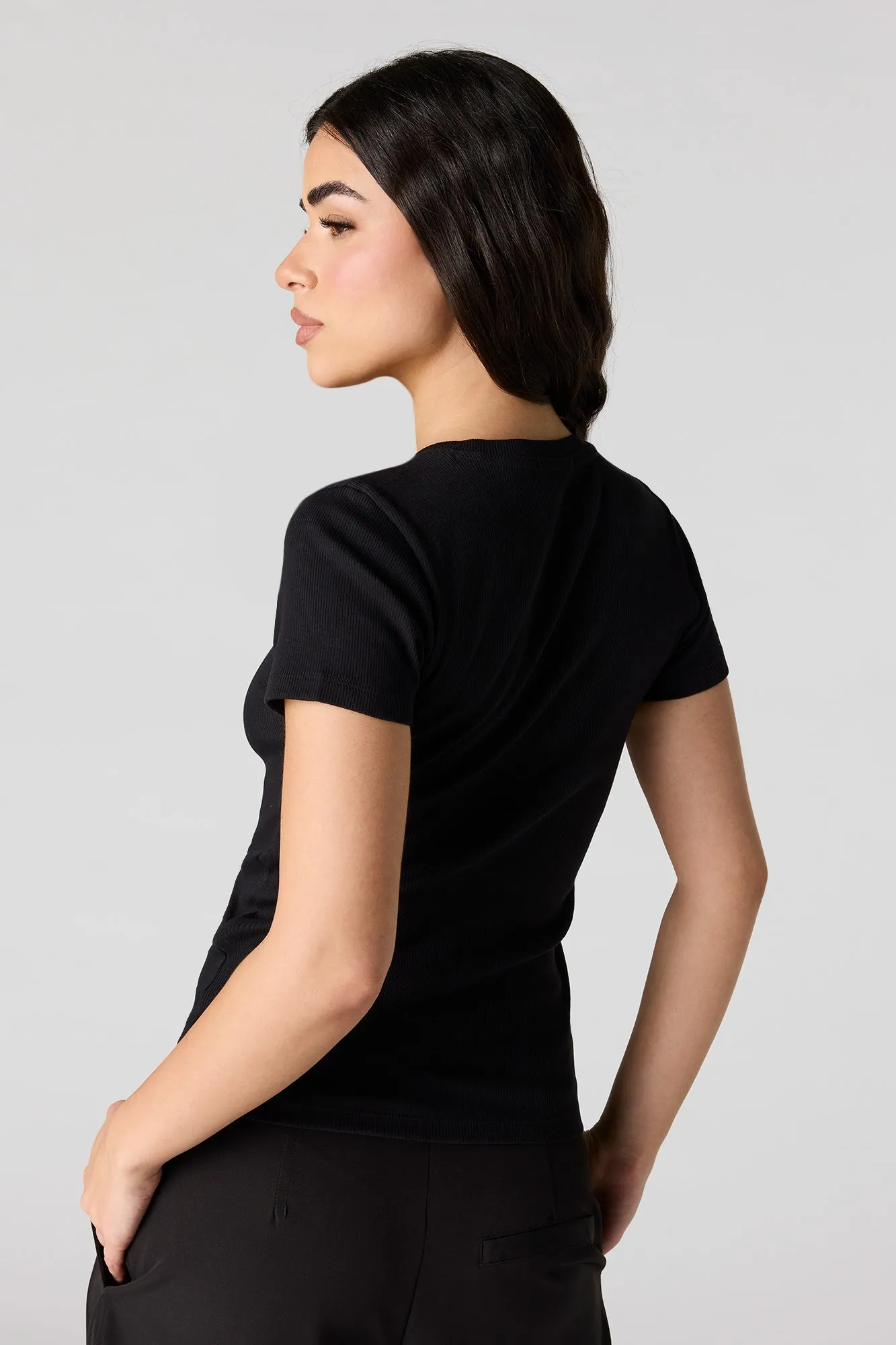 Ribbed T-Shirt sold by Urban Planet product image thumbnail 5