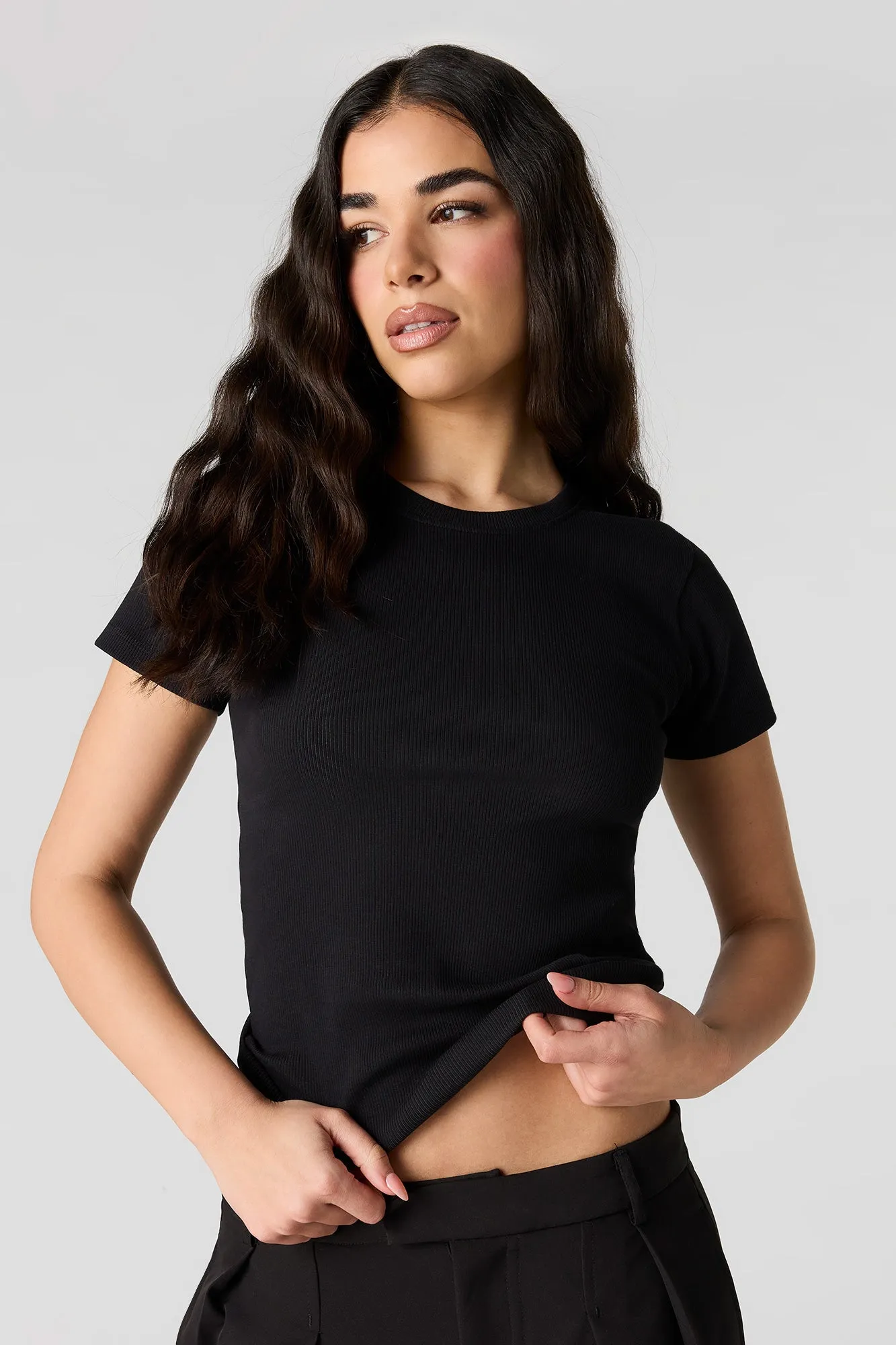 Ribbed T-Shirt sold by Urban Planet product image thumbnail 4